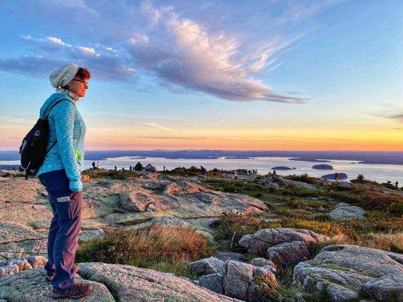 Whitney Hahn on Cadillac Mountain, Maine